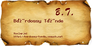 Bárdossy Tünde névjegykártya