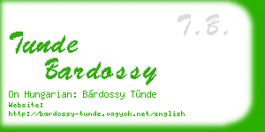 tunde bardossy business card